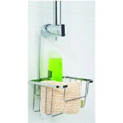 Croydex Shower Riser Rail Caddy In Chrome