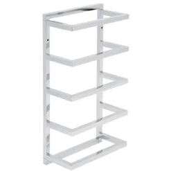 Modern Hanging Towel Rack Wall Mounted Storage Chromed Steel Silver Cintra