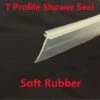 T Profile Shower Seal For 2mm Gap 18mm Soft Bottom Fin 1100mm In Length