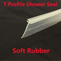 T Profile Shower Seal For 2mm Gap 18mm Soft Bottom Fin 1100mm In Length