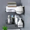 2Pcs Corner Shower Rack Shelf Bathroom Storage Organiser Basket Tidy Shelf Black