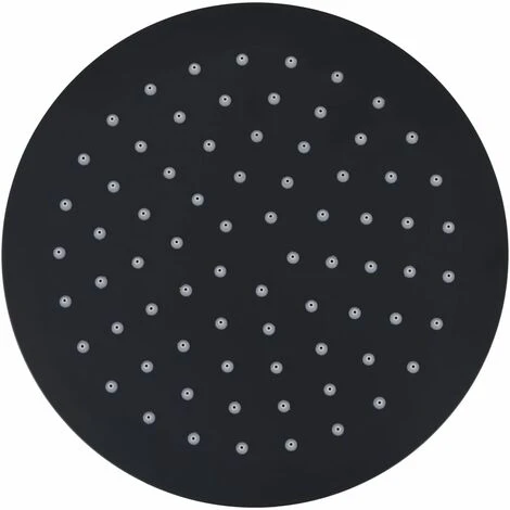Rain Shower Head Stainless Steel 20 Cm Round Black VidaXL - Image 2