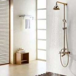 Traditional Bell-shaped Gold Finish Shower Column