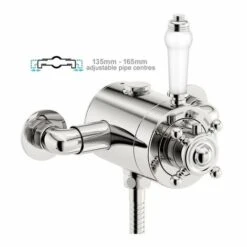 Thermostatic Traditional Exposed Shower Mixer Valve - 135mm To 160mm Centres