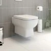Wall Hung Toilet Pan Soft Close Seat White Gloss Ceramic Bathroom