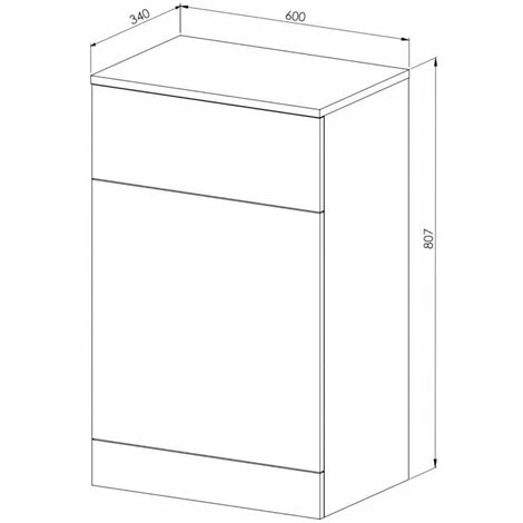 Orbit Verona Back To Wall WC Unit 600mm Wide - Gloss Anthracite - Image 2