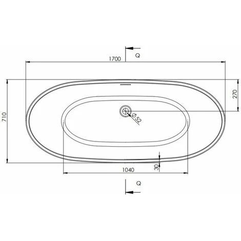1700mm Modern Freestanding Bath Double Ended Overflow Waste White Acrylic Luxury - Image 4