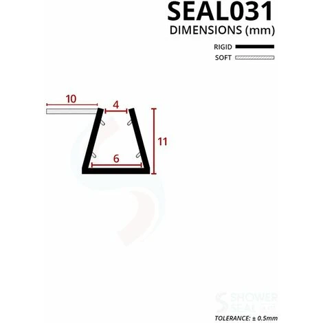 Shower Seal For Screens, Doors Or Panels | Fits 4, 5 Or 6mm Glass | For When There Is No Gap | SEAL031 (80cm) - Image 3