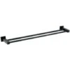 Matte Black Square Double Towel Bar Rail Holder