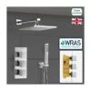 Cameo Bathroom Concealed Square Thermostatic Shower Mixer Valve Tap Chrome