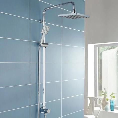 Winstead Square Thermostatic Bath Mixer Shower Riser Rail Kit - Image 2