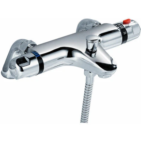 Winstead Square Thermostatic Bath Mixer Shower Riser Rail Kit - Image 4