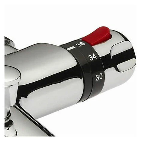 Winstead Square Thermostatic Bath Mixer Shower Riser Rail Kit - Image 5