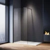 ELEGANT Walk In Shower Screen 8mm Nano Glass Black Wet Room Frameless Shower Enclosure 900mm