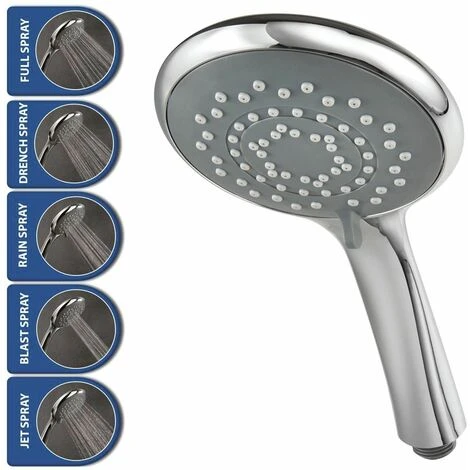 Triton Aspirante Enhance Electric Shower 9.5kW Brushed Steel 5 Spray Head Modern - Image 4