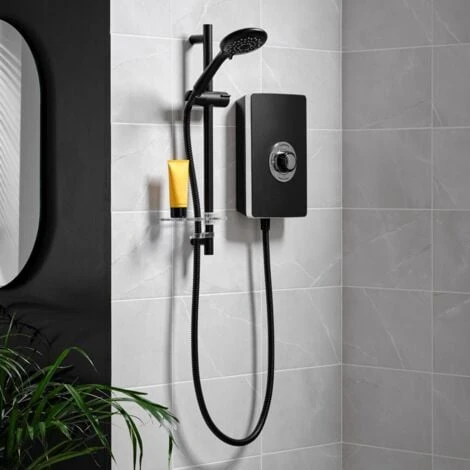 Triton Aspirante Enhance Electric Shower 9.5kW Matte Black 5 Spray Head Modern