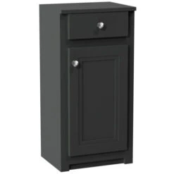 Orbit Classica Traditional Side Cabinet 400mm Wide 1-Drawer And 1-Door - Charcoal Grey
