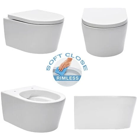 Villeroy & Boch Toilet Set Frame + Swiss Aqua Technologies Rimless Toilet + Chrome Flush Plate (ViConnectSATrimless-1) - Image 4