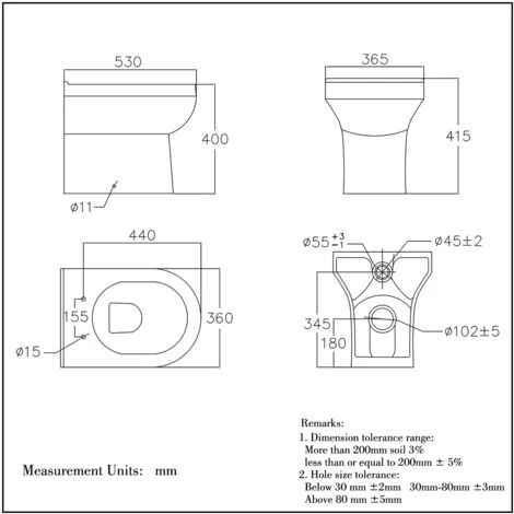 Acezanble Bathroom BTW Modern Round Ceramic Toilet Pan & Soft Close Seat WC - Image 3