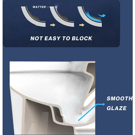 Acezanble Bathroom BTW Modern Round Ceramic Toilet Pan & Soft Close Seat WC - Image 4