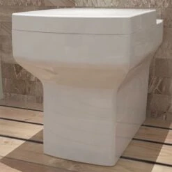 Acezanble Bathroom Back To Wall Toilet Modern Pan Square Soft Close Seat WC