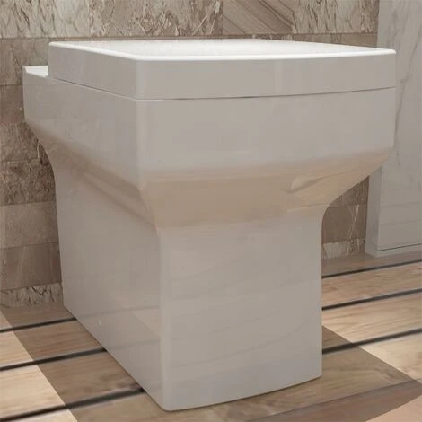 Acezanble Bathroom Back To Wall Toilet Modern Pan Square Soft Close Seat WC - Image 2