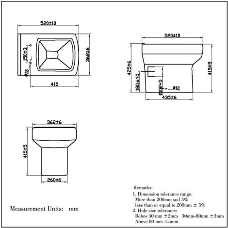Acezanble Bathroom Back To Wall Toilet Modern Pan Square Soft Close Seat WC - Image 3