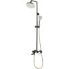 Modern Mixer Shower Set With Rain Function Brass Steel Black With Gold Gurara
