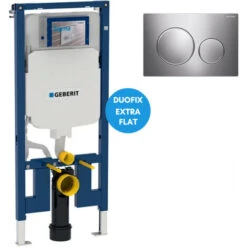 Geberit Duofix Pack Extra-flat Frame 114 Cm UP720, Space Saving + Sigma20 Flush Plate, Chrome (111.796.00.1-F)