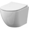 Nuie Freya Rimless Wall Hung Toilet Pan 480mm Projection - Slim Sandwich Soft Close Seat