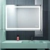 MIQU 900 X 600mm Led Bathroom Mirror With Shaver Socket Illuminated Backlit Light Up Mirror Daylight Warm Light Dimmable Anti Fog Switch Horizontal/Vertical Wall Mount Heated Pad Demister