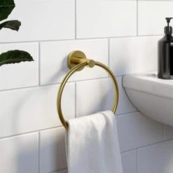 Gold Architeckt Europa Towel Ring Holder Bathroom Accessories Wall Mounted