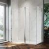 ELEGANT 8mm Easy Clean Glass Shower Enclosure 800mm Main Door With 300mm Flipper Panel And 700mm Side Panel Screen Wet Room + 1400x700mm Bathroom Tray Slate Effect And Free Trap