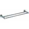 Wall Mounted Round Double Towel Bar Chrome