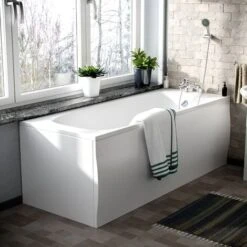 Harris 1700mm Standard Round Single Ended Bath & Legs White