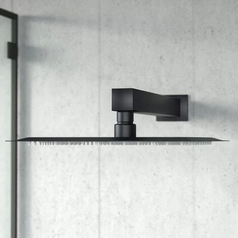 Temel Matt Black Square Shower Head Concealed Thermostatic Mixer Valve Hand Held - Image 3