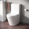 Modern Close Coupled Rimless Round Toilet Ceramic Soft Closing Seat White Okham