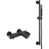 Swiss Aqua Technologies By Paffoni B-Way Set Mechanical Bath/shower Mixer + Shower Bar + 1 Jet Hand Shower + Flexible Hose, Matt Black (SATBSBW222-SET)