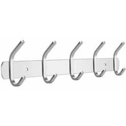 LangRay Wall Mounted Coat Rack With 5 Hooks - Stainless Steel Wall Coat Rack, Modern Design Coat Rack Hook, Bathroom Towel Rack For Bedroom Hallway