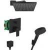 Hansgrohe Vernis Shape All-in-one Shower Set With 230° Head Shower + 2 Jet Hand Shower, Matt Black