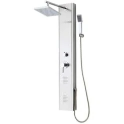 Shower Panel With Single Lever Mixer TAHITI Stainless Steel SCHÜTTE