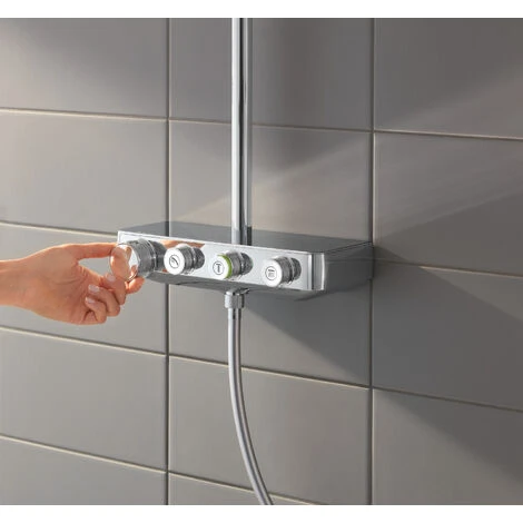 Grohe Euphoria SmartControl System 310 Cube Duo Shower System With Thermostat For Wall Mounting, Chrome (26508000) - Image 2