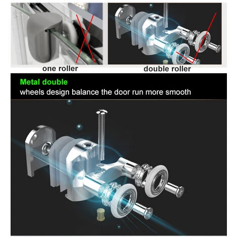 ELEGANT Aluminium Framed Sliding Shower Cubicle 6mm Easy Clean Quadrant Shower Door 900x900mm With Tray And Waste Trap - Image 5
