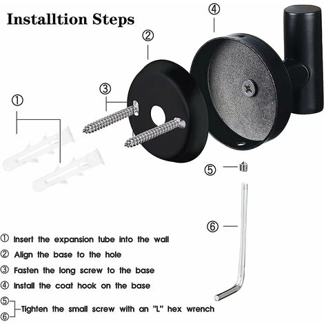 Bathroom Towel Hooks,Wall Mounted Coat Hooks,Matte Black Heavy Duty Robe Hook For Door Cabinet Closet Towel Hook Holder For Bathroom Kitchen Home Garage Hotel Office Bedroom (2pcs Matte Black) - Image 2