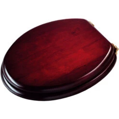 Croydex Toilet Seat Standard Mahogany Brass WL515202