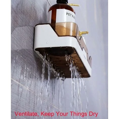 Set Of 2 Bathroom Shelves, No Drilling Bathroom Shelves, Shower Shelf, Plastic Shower Baskets Wall Mounted For Kitchen And Bathroom - Image 3