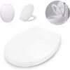 White Toilet Seat, Anti-slam Soft Close Toilet Seat, Quick Release Cleaning, Top Fix Easy Installation, Standard O Shape Toilet Seat