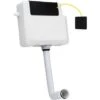 Colore Concealed Cistern With Front Access And Square Matt Black Modern Dual Flush Push Button