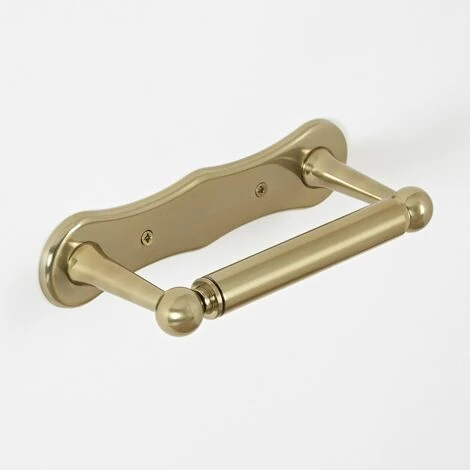 Milano Elizabeth - Traditional Wall Hung Bathroom Toilet Roll Holder - Brushed Gold