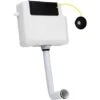 Colore Concealed Cistern With Round Matt Black Traditional Dual Flush Push Button